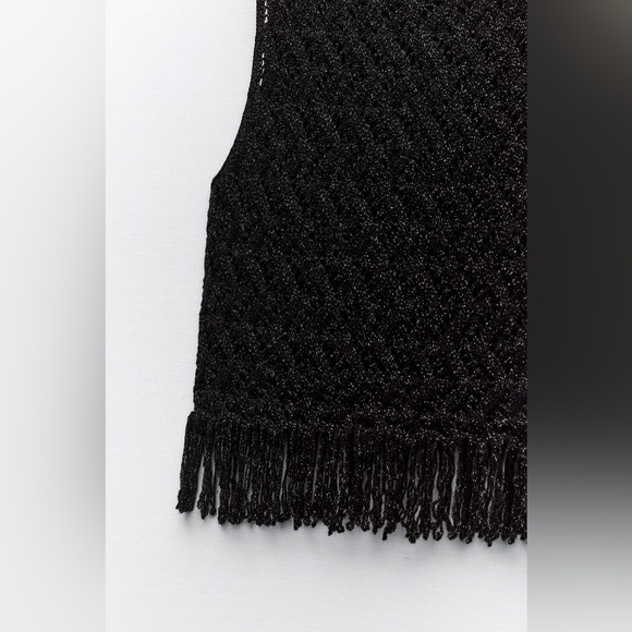 Metallic knitted fringe tank top - Picture 3 of 5